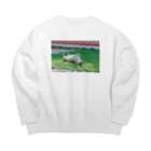 やくしんじ しんじの世界のノラ犬さんたち。（ひっくり返るえでぃしょん） Big Crew Neck Sweatshirt