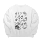 気ままに創作　よろず堂の純喫茶　モノクロ Big Crew Neck Sweatshirt