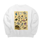 気ままに創作　よろず堂の純喫茶　いろどり　背景つき Big Crew Neck Sweatshirt