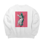 HElll - ヘル - の両手で描いたネコ ビックシルエットスウェット Big Crew Neck Sweatshirt