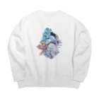 SANKAKU DESIGN STOREの天然石と多肉植物の生け花。 Big Crew Neck Sweatshirt