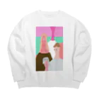 曜とま Yotomaの夏の海 Summer Sea Big Crew Neck Sweatshirt