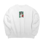 muの猫顔 Big Crew Neck Sweatshirt