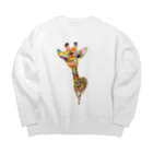 meiroのカラフルなキリン Big Crew Neck Sweatshirt