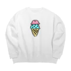 raraのゆるかわTシャツ屋さんのアザラシアイス Big Crew Neck Sweatshirt