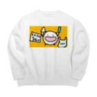 ダイナマイト87ねこ大商会の心置きなくアイスを食うと決心したねこです Big Crew Neck Sweatshirt