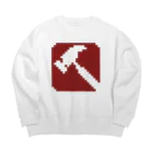 白田販売所SUZURI支店のドット絵ネイルハンマー Big Crew Neck Sweatshirt