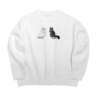 大変かわいらしい猫のグッズ屋さんのwasabi & peruta イラスト 2 Big Crew Neck Sweatshirt