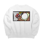 ダイナマイト87ねこ大商会の体育座りで貴方の帰りを待つねこです Big Crew Neck Sweatshirt