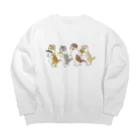 mofusandの花より団子にゃん Big Crew Neck Sweatshirt