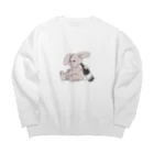 半生屋のすさみうさぎ Big Crew Neck Sweatshirt