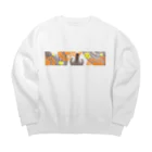 Prism coffee beanの【ラテアート】レイヤーラテアート/オレンジブラウン2 Big Crew Neck Sweatshirt