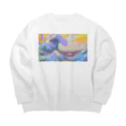 みらのインスタ映えを意識しすぎた葛飾北斎 Big Crew Neck Sweatshirt