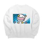 ダイナマイト87ねこ大商会のふりかけの小袋でデュエルするねこです Big Crew Neck Sweatshirt