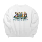 守時はるひのFish eggs for SALE!! Big Crew Neck Sweatshirt