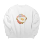 oyasumi. comのバクとめんだこの朝食ベッド Big Crew Neck Sweatshirt