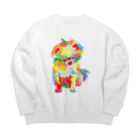 meiroのわんこ Big Crew Neck Sweatshirt