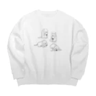 梅雨明けshopの4匹のイヌたちのやつ Big Crew Neck Sweatshirt