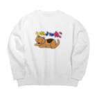 葉隠お宮のかくれがのいぬよりのねこビッグスウェット Big Crew Neck Sweatshirt