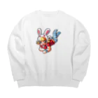 あめりのうさぎ小屋のごろりん Ms.Bunny Moog Big Crew Neck Sweatshirt