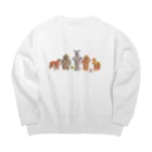 WAMI ARTのハニワちゃんと土偶ちゃん Big Crew Neck Sweatshirt