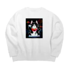 Kitsune honpoの招き猫 Big Crew Neck Sweatshirt