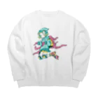 げそにんちゃんのげそにんちゃんグッズ（青） Big Crew Neck Sweatshirt