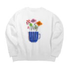 KANKAN ILLUSTRATION FACTORY goods shopの幸せなコーヒータイム Big Crew Neck Sweatshirt