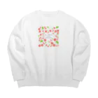 鹿百貨店のさくらんぼの実る頃(文字:紺) Big Crew Neck Sweatshirt