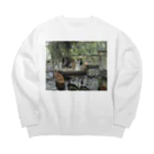 public domainのラ・グルヌイエール / クロード・モネ Big Crew Neck Sweatshirt