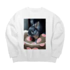 うさぎのお店.のうさぎのPoteo. Big Crew Neck Sweatshirt