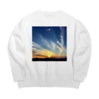 GOHANNDESUYOの夕焼け小焼け Big Crew Neck Sweatshirt