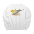 まめるりはことりのオカメインコ　レキ【まめるりはことり】 Big Crew Neck Sweatshirt