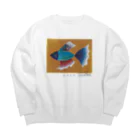 nanaseiartworkのおさかな Big Crew Neck Sweatshirt