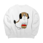 マツバラのもじゃまるお見舞い Big Crew Neck Sweatshirt