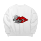 いかニゃあの唇　悪魔の煙 Big Crew Neck Sweatshirt