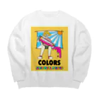 はっはっぴの夏のインク（黄色） Big Crew Neck Sweatshirt