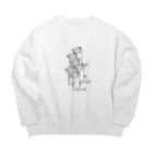 チョビッひぃ。のバンザイ猫たち Big Crew Neck Sweatshirt