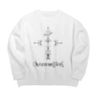 SANKAKU DESIGN STOREの宇宙からの交信。CHANNELING.A 黒 Big Crew Neck Sweatshirt