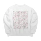 Omuのお花水彩あか Big Crew Neck Sweatshirt