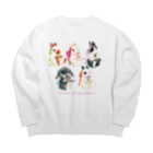 しず華＊(カラー･リボンボン)のぬいぐるみぎゅっ　うさぎシリーズ Big Crew Neck Sweatshirt