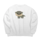 わっふわふショップのお散歩カワウソ Big Crew Neck Sweatshirt