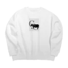 hiro0824のカウ Big Crew Neck Sweatshirt