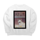 桜田 真碧の素敵な左目の猫。 Big Crew Neck Sweatshirt