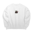 味噌惜シミのビッグミャフ Big Crew Neck Sweatshirt