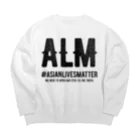 SANKAKU DESIGN STOREのAsian Lives Matter。 黒 Big Crew Neck Sweatshirt