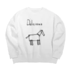 げんきもりもりのウマ Big Crew Neck Sweatshirt