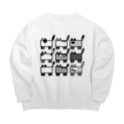 ヘタノヨコズキ劇場のイマジナリーねこ 3×3 Big Crew Neck Sweatshirt