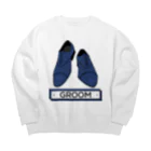 ペアTシャツ屋のシバヤさんのペア(GROOM)シューズ_ブルー Big Crew Neck Sweatshirt