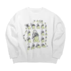 🍩tarojiro(たろじろ) shop🍩のふかふか背後霊に癒される Big Crew Neck Sweatshirt